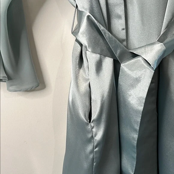 Valentino Intimo Green Satin Chiffon 2 Pc Chemise and Robe. NWOT vintage. - Picture 13 of 13